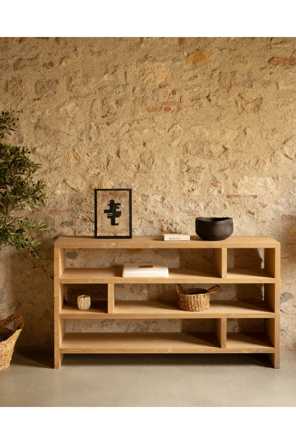 Solid Wood Low Bookshelf | Decowood Rose  | OROA.com