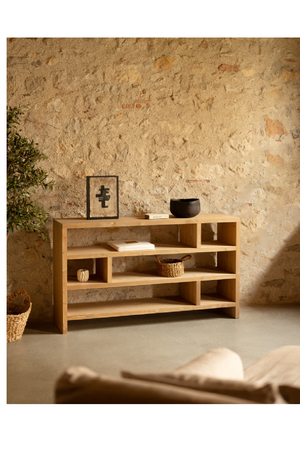 Solid Wood Low Bookshelf | Decowood Rose  | OROA.com