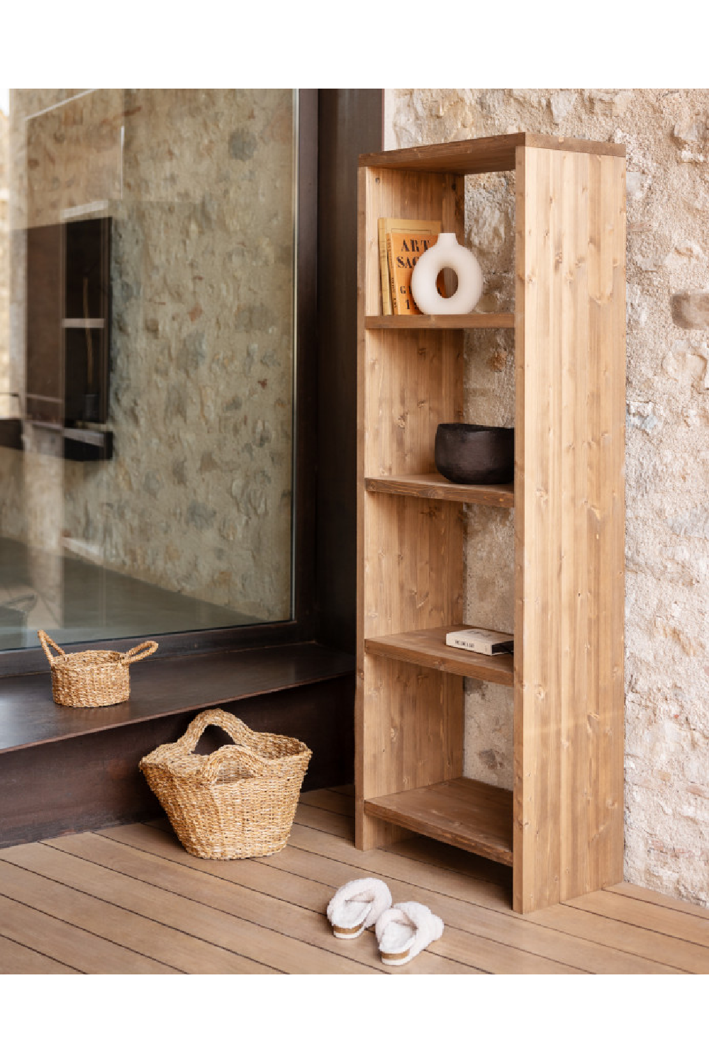 Solid Wood 4-Layer Bookcase | Decowood Rose | Oroa.com