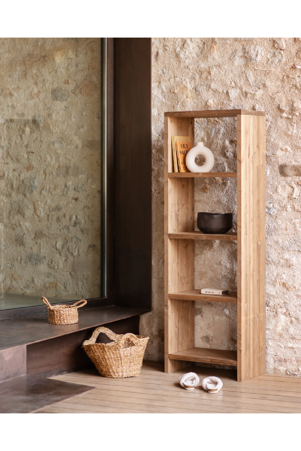 Solid Wood 4-Layer Bookcase | Decowood Rose | Oroa.com