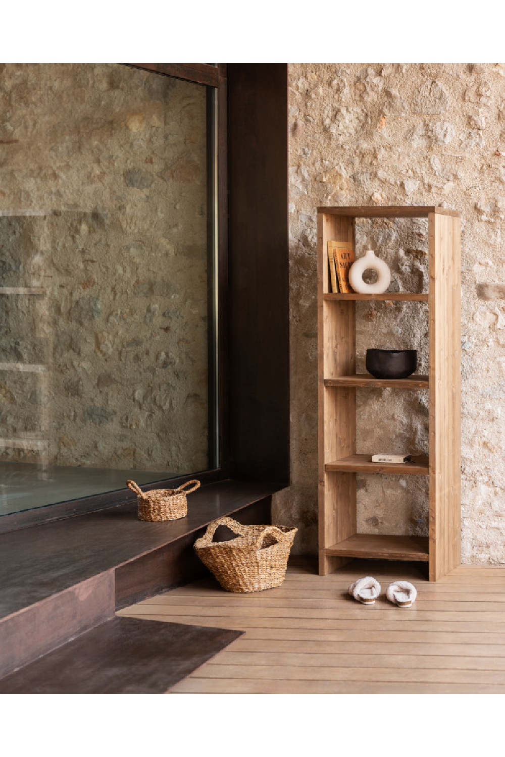 Solid Wood 4-Layer Bookcase | Decowood Rose | Oroa.com