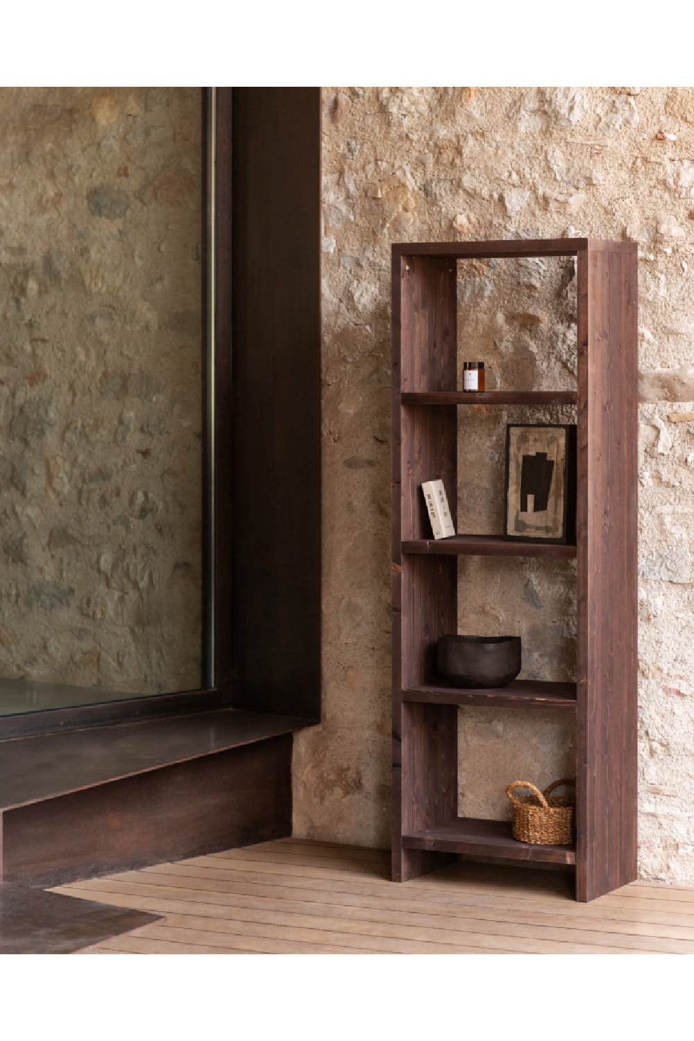 Solid Wood 4-Layer Bookcase | Decowood Rose | Oroa.com