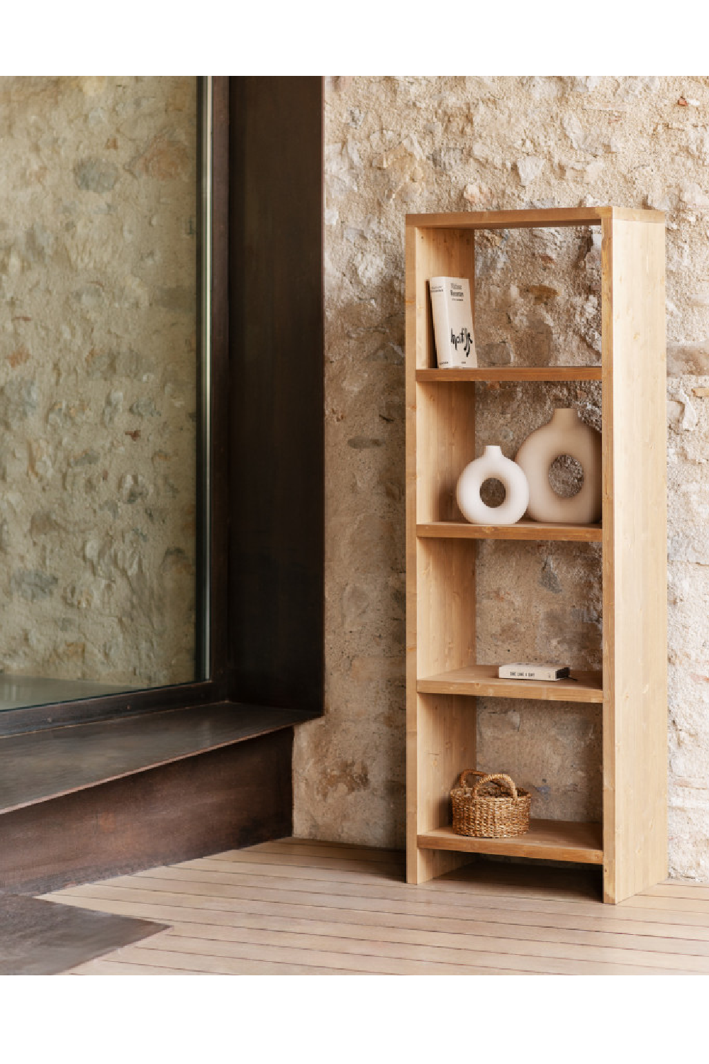 Solid Wood 4-Layer Bookcase | Decowood Rose | Oroa.com
