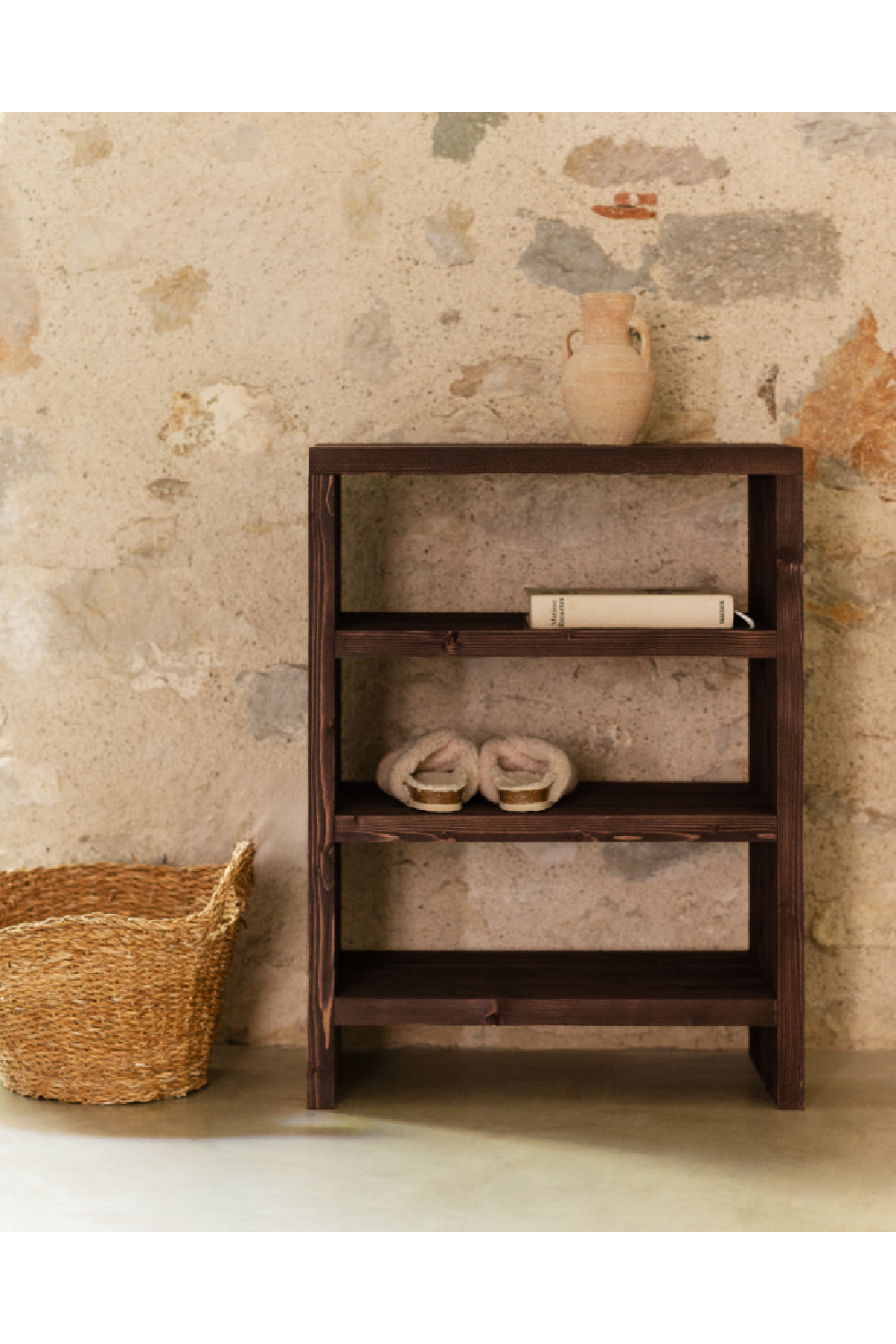 Solid Wood 3-Layer Bookcase | Decowood Rose | Oroa.com