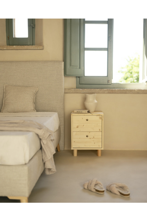 2-Drawer Wooden Bedside Table | Decowood Saura | OROA.com