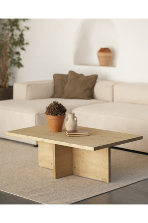 Rectangular Solid Wood Coffee Table | Decowood Tena | Oroa.com
