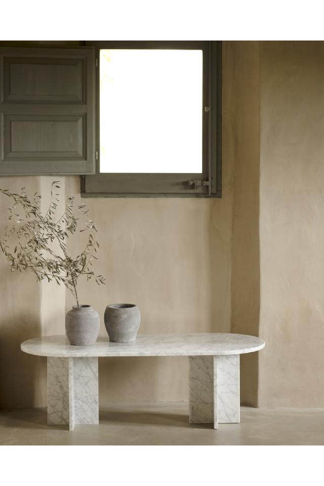 Oval Marble Coffee Table | Decowood Tuscany | Oroa.com