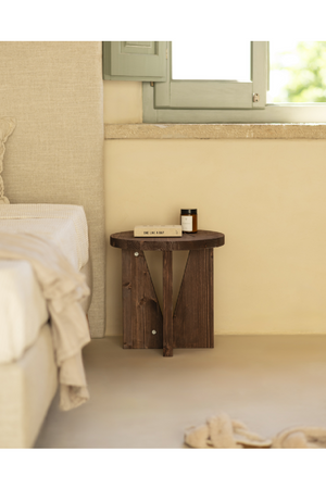 Round Nordic Nightstand | Decowood Vega | OROA.com