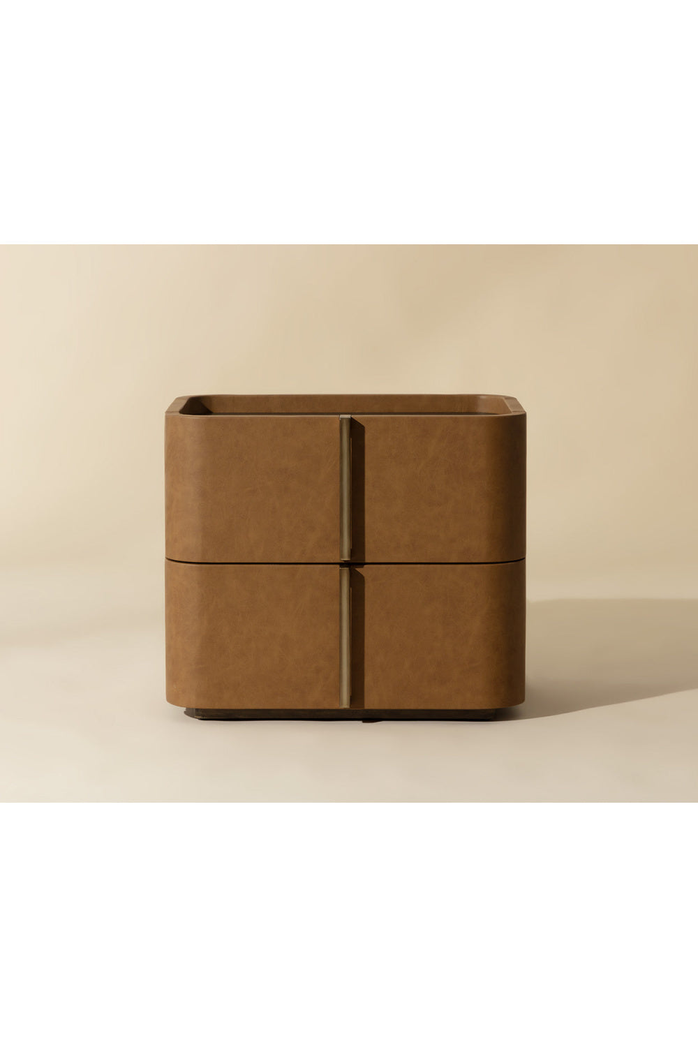 Modern European furniture - Leather-Look 2-Drawer Nightstand - www.oroa.com