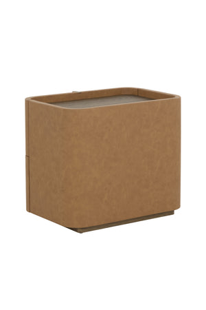 Modern European furniture - Leather-Look 2-Drawer Nightstand - www.oroa.com