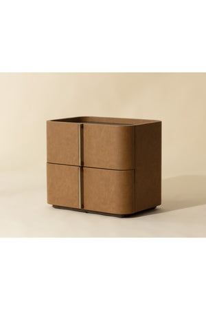Modern European furniture - Leather-Look 2-Drawer Nightstand - www.oroa.com