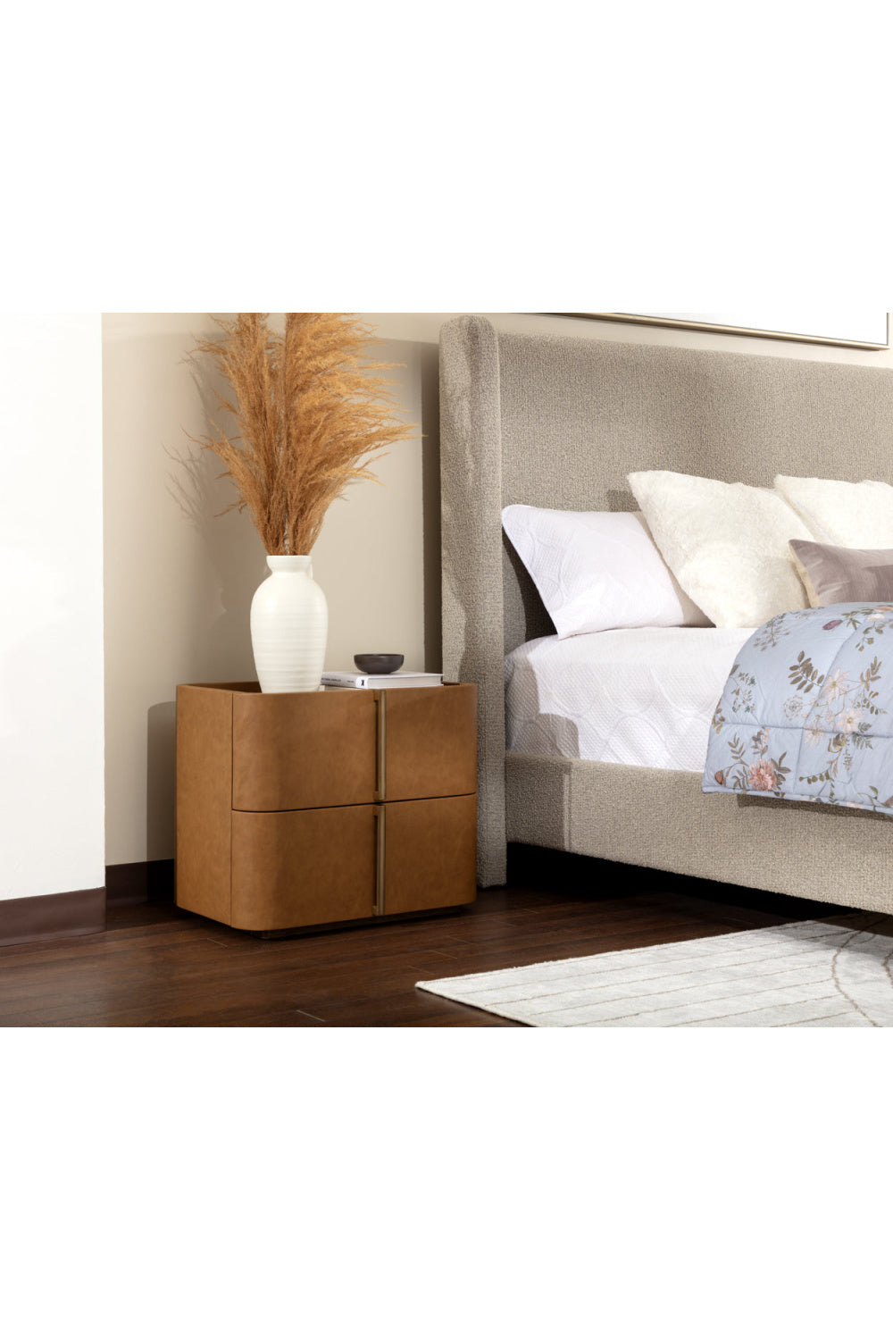 Modern European furniture - Leather-Look 2-Drawer Nightstand - www.oroa.com