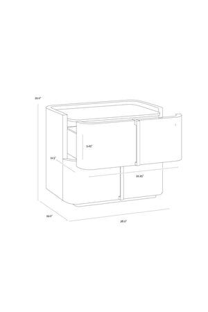 Modern European furniture - Leather-Look 2-Drawer Nightstand - www.oroa.com