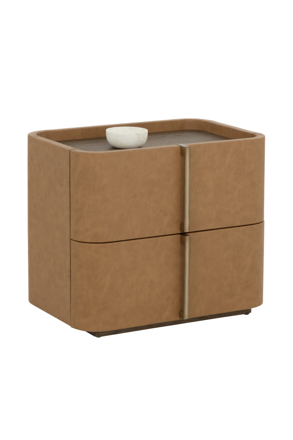 Modern European furniture - Leather-Look 2-Drawer Nightstand - www.oroa.com