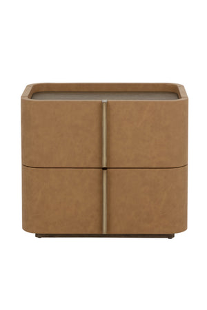 Modern European furniture - Leather-Look 2-Drawer Nightstand - www.oroa.com
