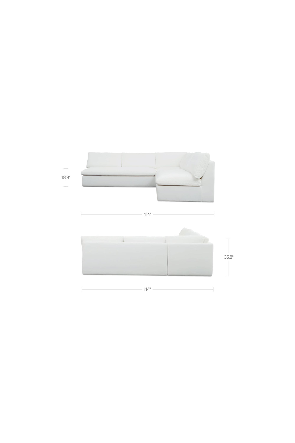   3-Piece White Outdoor Modular Sofa | Oroa.com