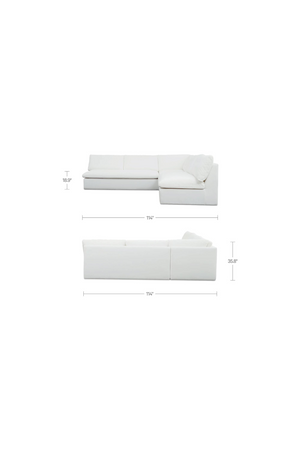  3-Piece White Outdoor Modular Sofa | Oroa.com
