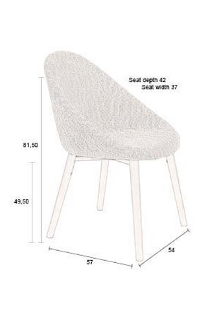 Bouclé Tub Dining Chairs (2) | Dutchbone Fenna | OROA.com
