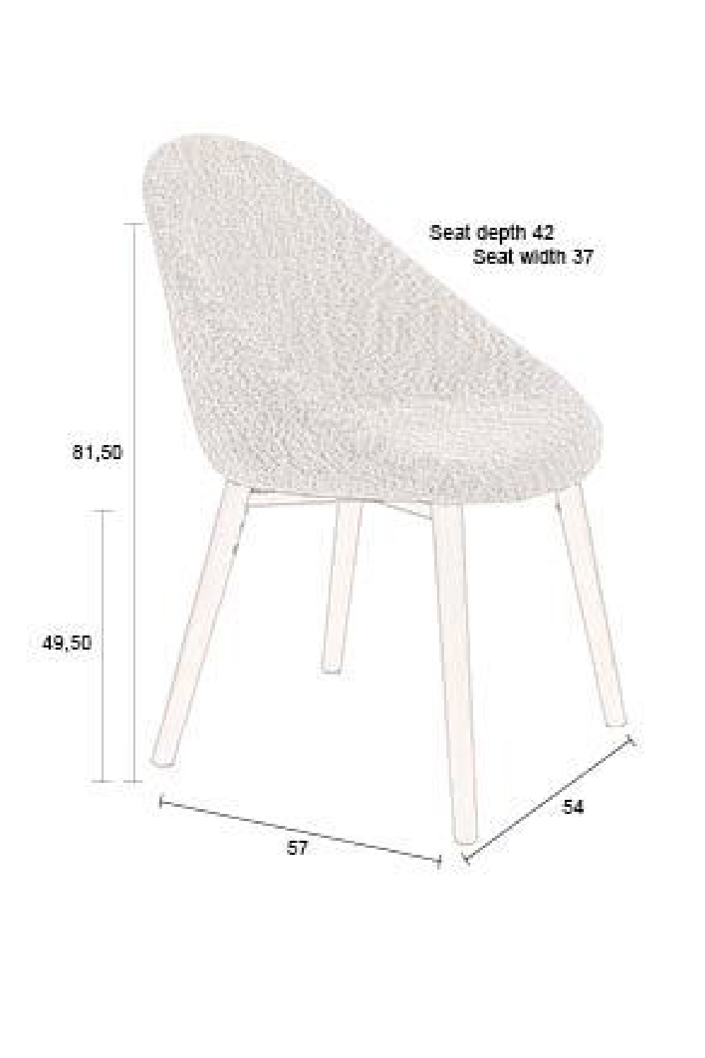 Bouclé Tub Dining Chairs (2) | Dutchbone Fenna | OROA.com
