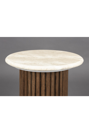 Cream Travertine Round Side Table | Dutchbone Arda | OROA.com