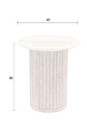 Cream Travertine Round Side Table | Dutchbone Arda | OROA.com