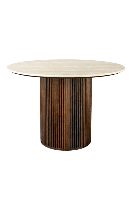Cream Travertine Dining Table | Dutchbone Arda | OROA.com