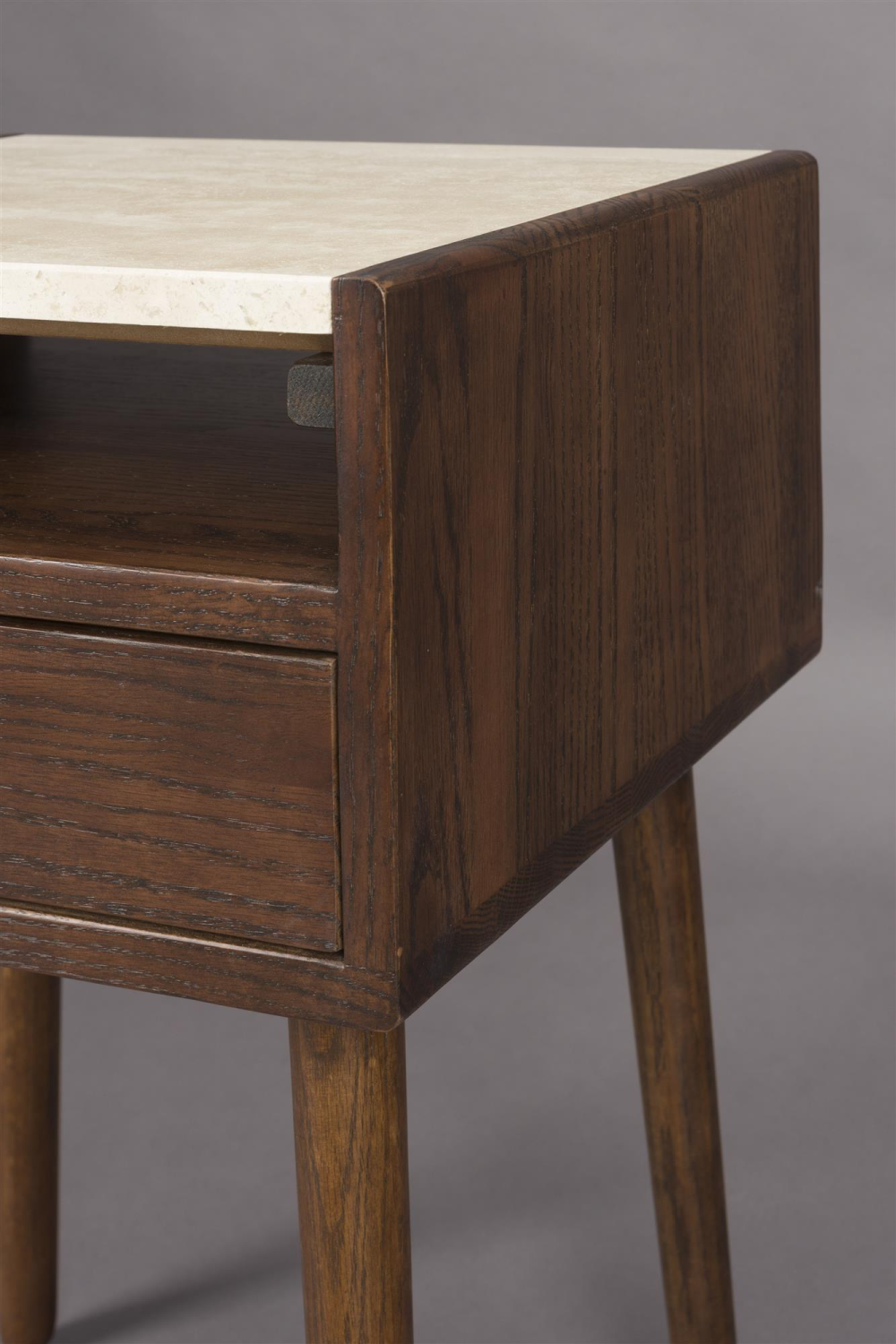 1-Drawer Travertine Side Table/Bedstand | Dutchbone Arda | OROA.com