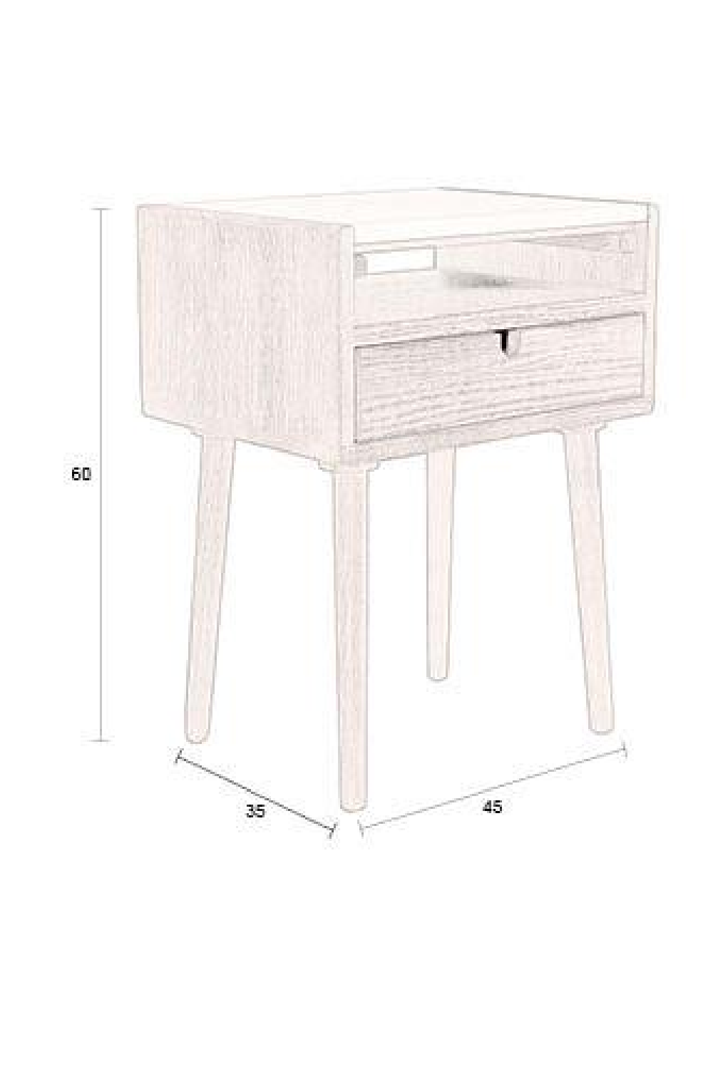 1-Drawer Travertine Side Table/Bedstand | Dutchbone Arda | OROA.com