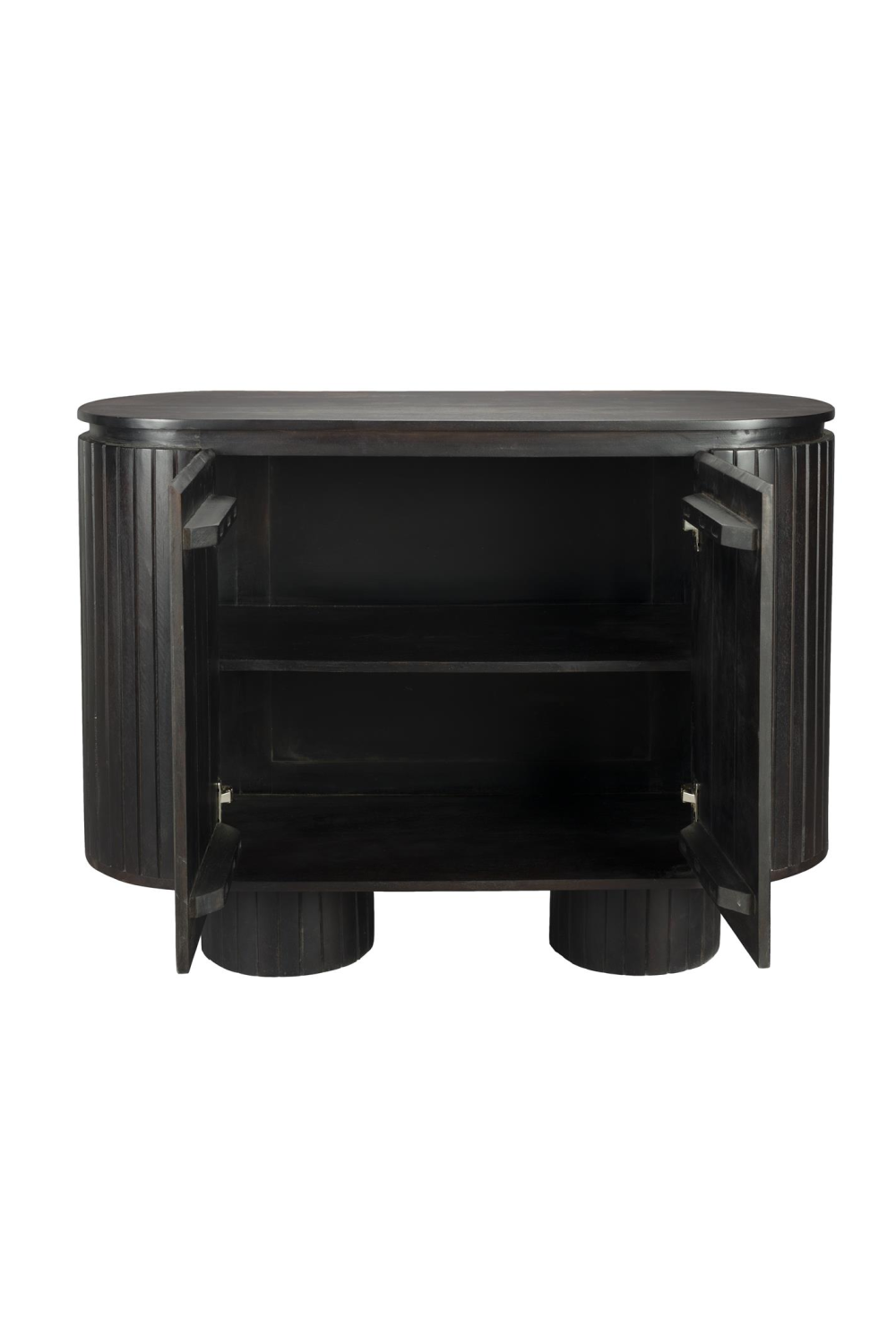 Black Wooden Oval Cabinet | Dutchbone Kenji | OROA.com