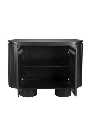 Black Wooden Oval Cabinet | Dutchbone Kenji | OROA.com