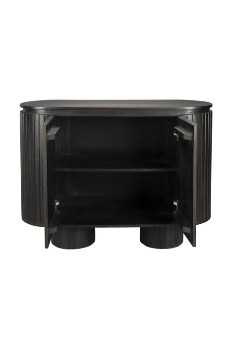 Black Wooden Oval Cabinet | Dutchbone Kenji | OROA.com