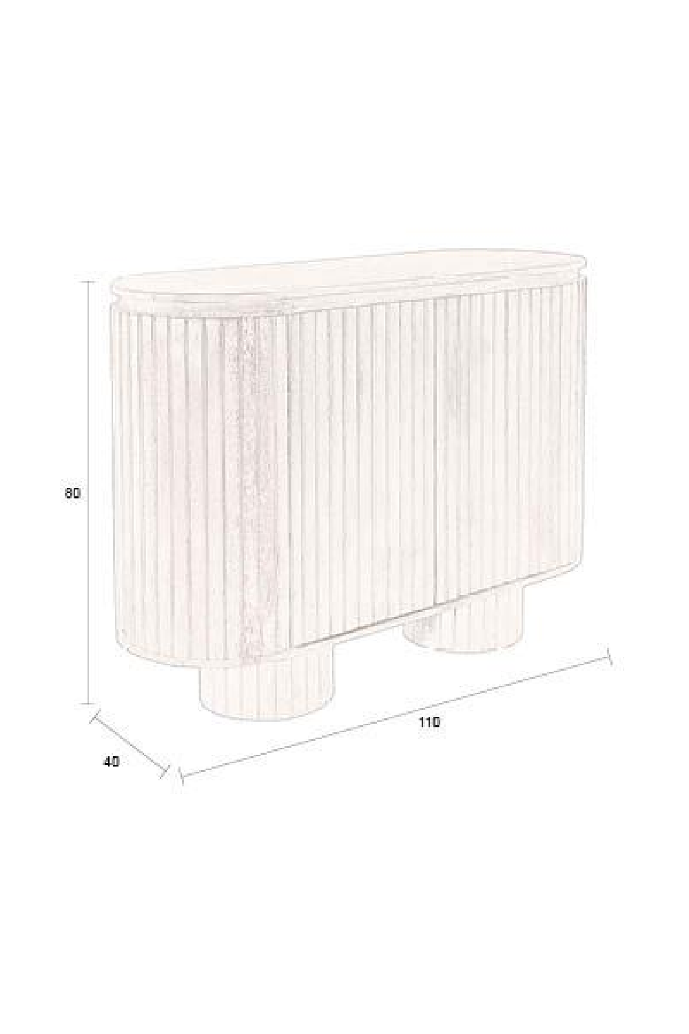 Black Wooden Oval Cabinet | Dutchbone Kenji | OROA.com