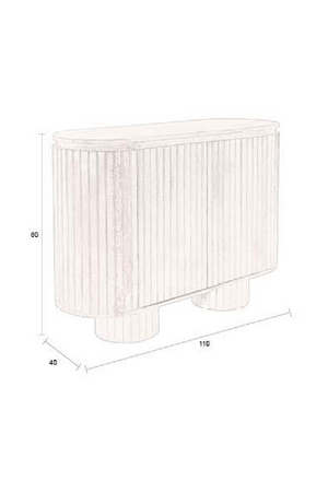 Black Wooden Oval Cabinet | Dutchbone Kenji | OROA.com