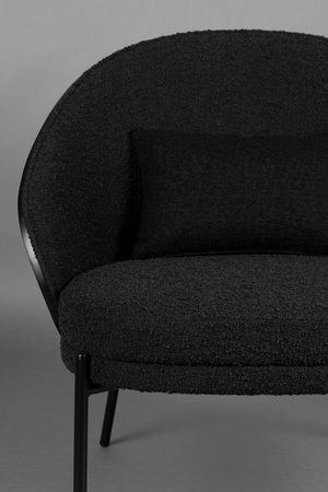 Black Bouclé Curved Lounge Chair | Dutchbone Rodin | OROA.com
