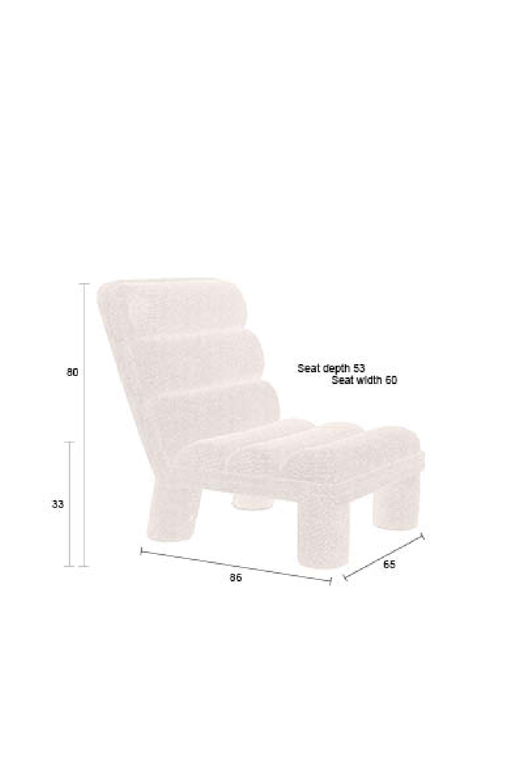 Bouclé Channeled Lounge Chair | Dutchbone Fern | OROA.com
