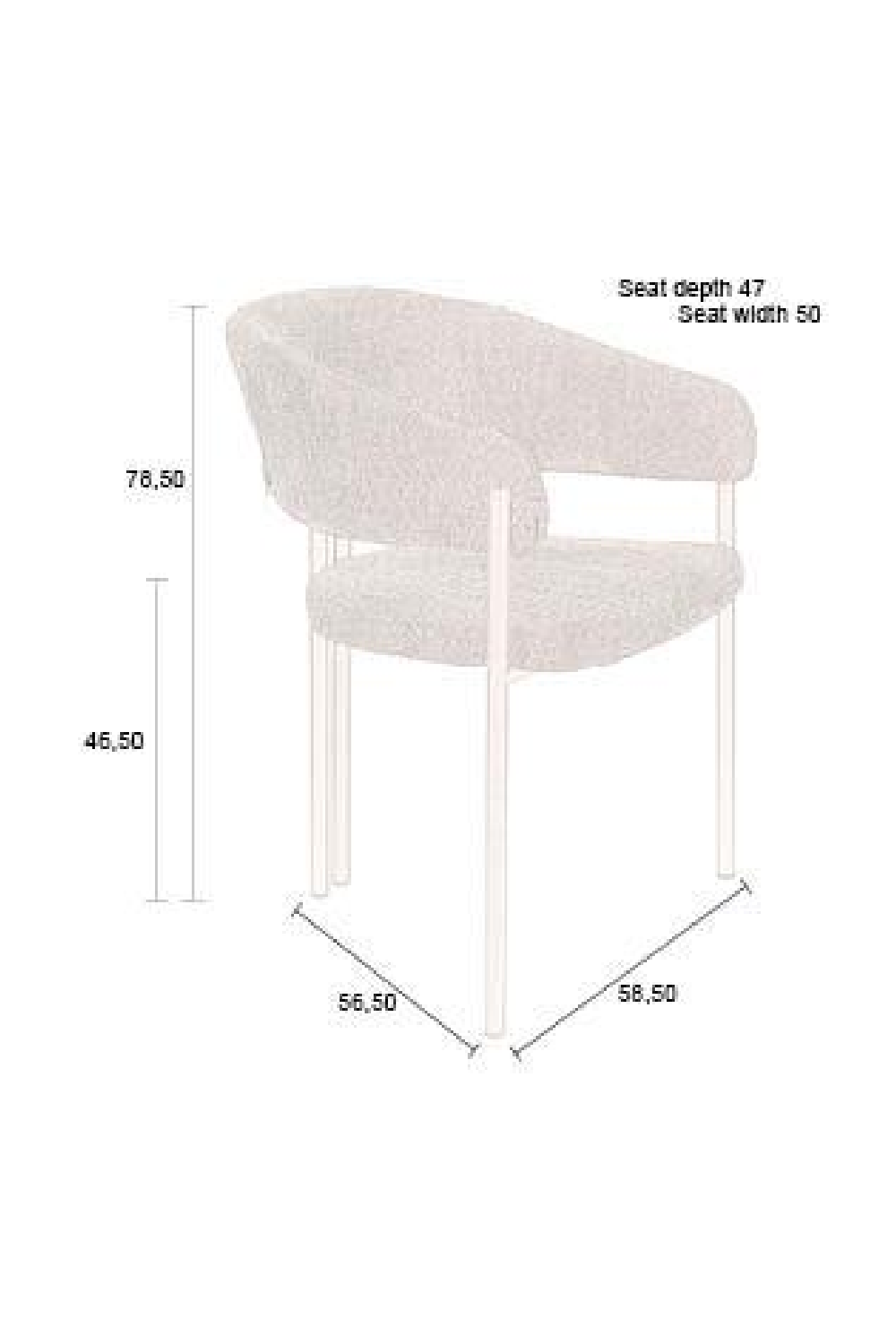 Bouclé Curved Dining Chairs (2) | Dutchbone Naida| OROA.com
