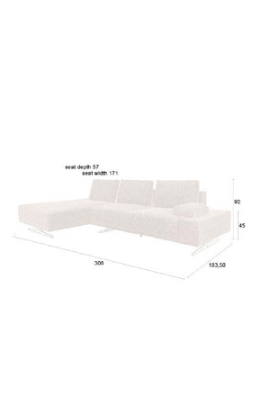 Off White Upholstered Sofa | Dutchbone Shelly | OROA.com