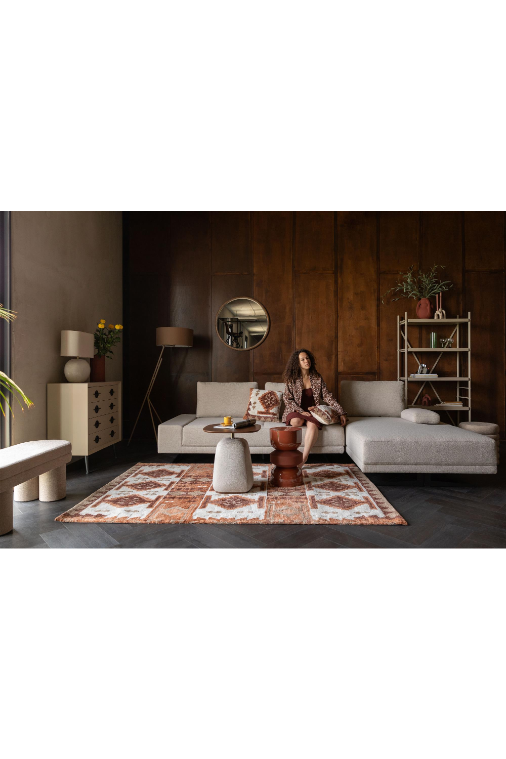 Off White Upholstered Sofa | Dutchbone Shelly | OROA.com