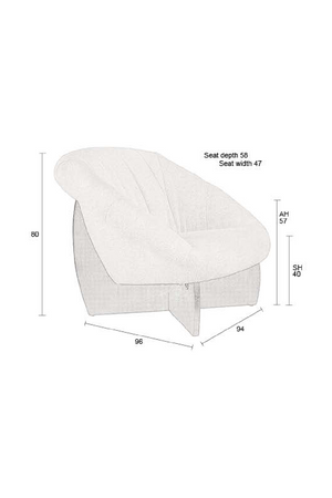 Beige Bouclé Lounge Chair | Dutchbone Emilius | OROA.com