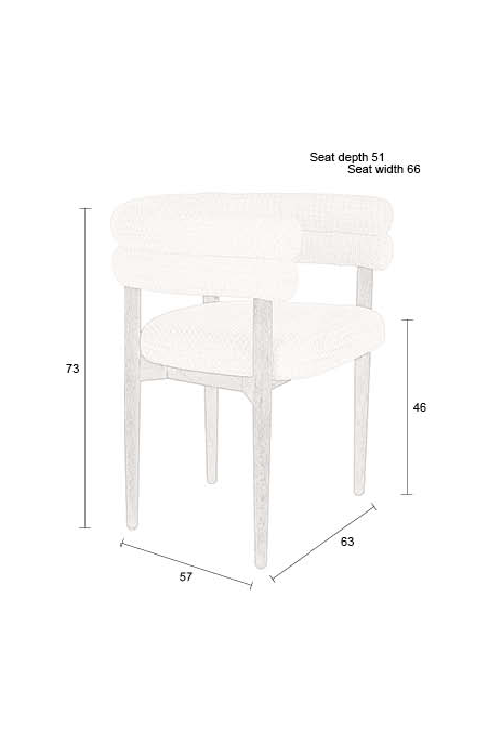 Off-White Curved Dining Chair | Dutchbone Sela | OROA.com