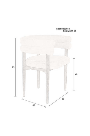 Off-White Curved Dining Chair | Dutchbone Sela | OROA.com