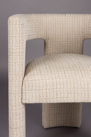 Beige Woven Design Dining Chair | Dutchbone Medina | OROA.com