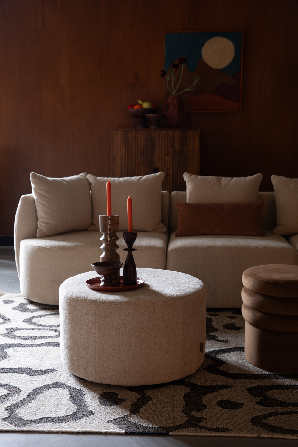 Woven Fabric 3-Seater Sofa | Dutchbone Rocca | OROA.com