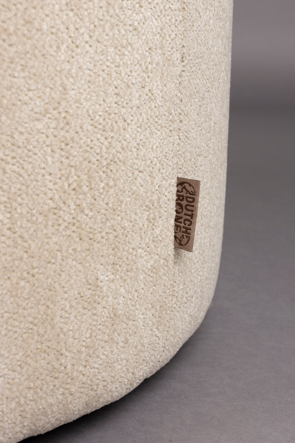 Round Upholstered Ottoman | Dutchbone Rocca | OROA.com