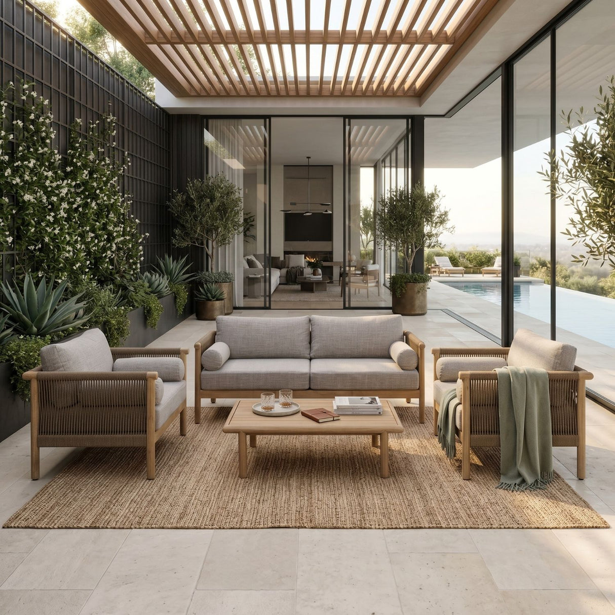   Modern European furniture - Acacia Wood Outdoor Set - www.oroa.com | Oroa.com