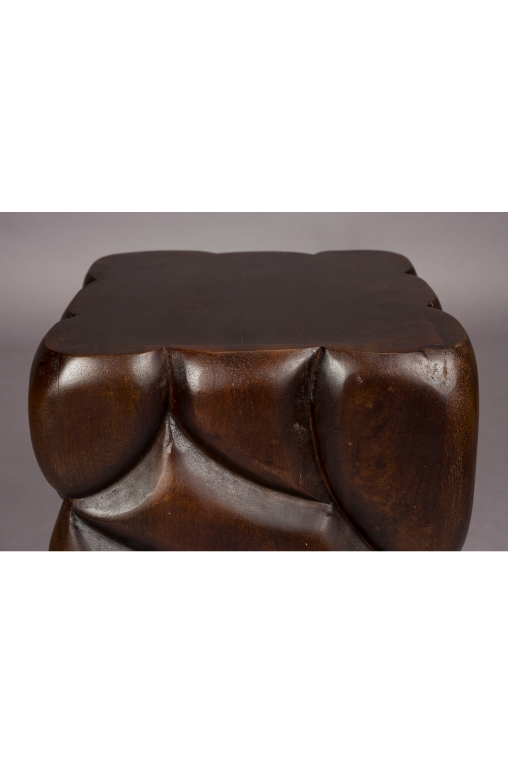 Carved Mango Wood Stool | Dutchbone Brooklyn | Oroa.com
