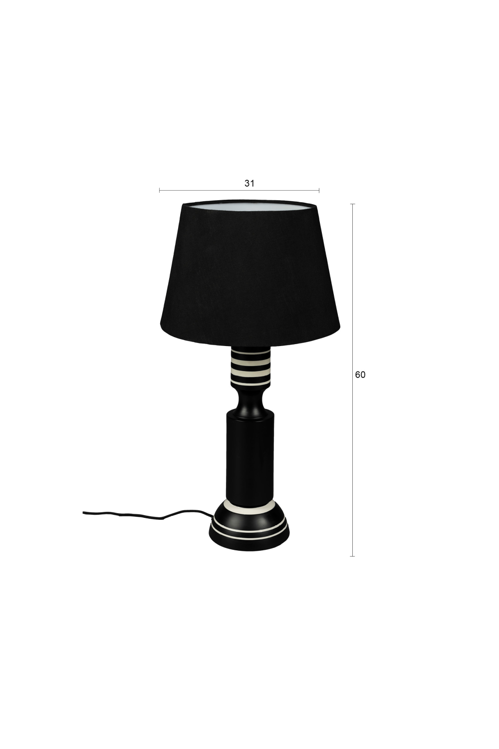 Black Linen Table Lamp | Dutchbone Virgil | Oroa.com