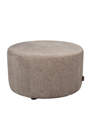 Round Upholstered Ottoman | Dutchbone Rocca | OROA.com