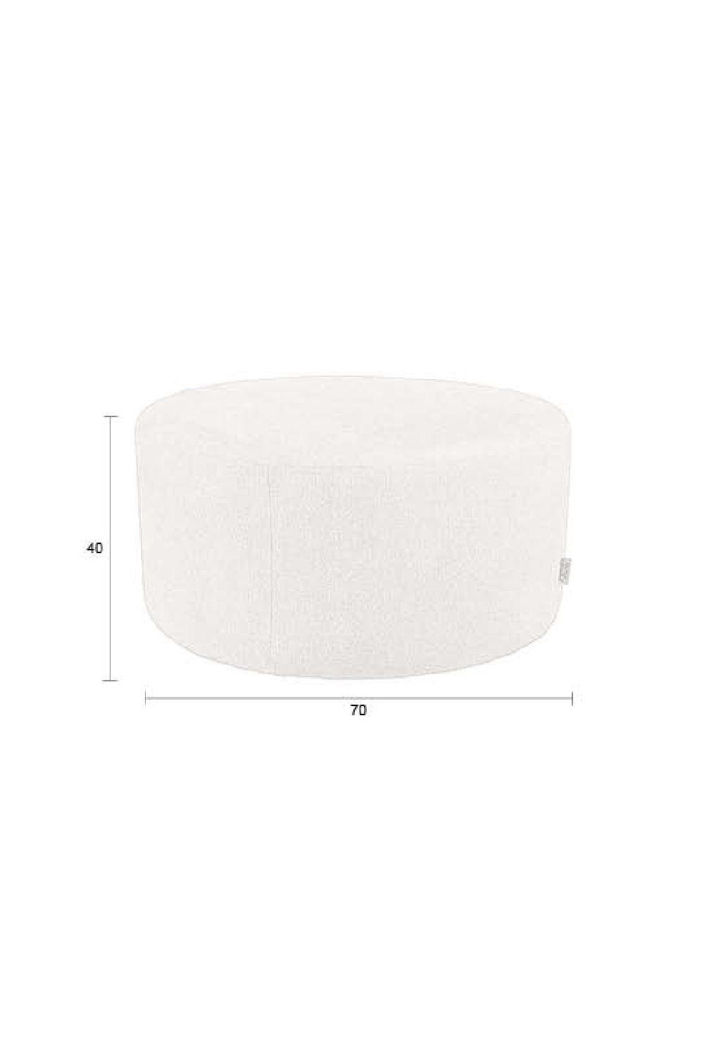 Round Upholstered Ottoman | Dutchbone Rocca | OROA.com