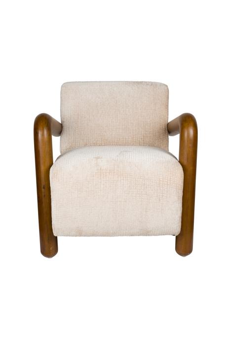 Cream Upholstered Lounge Armchair | Dutchbone Robinson | OROA.com